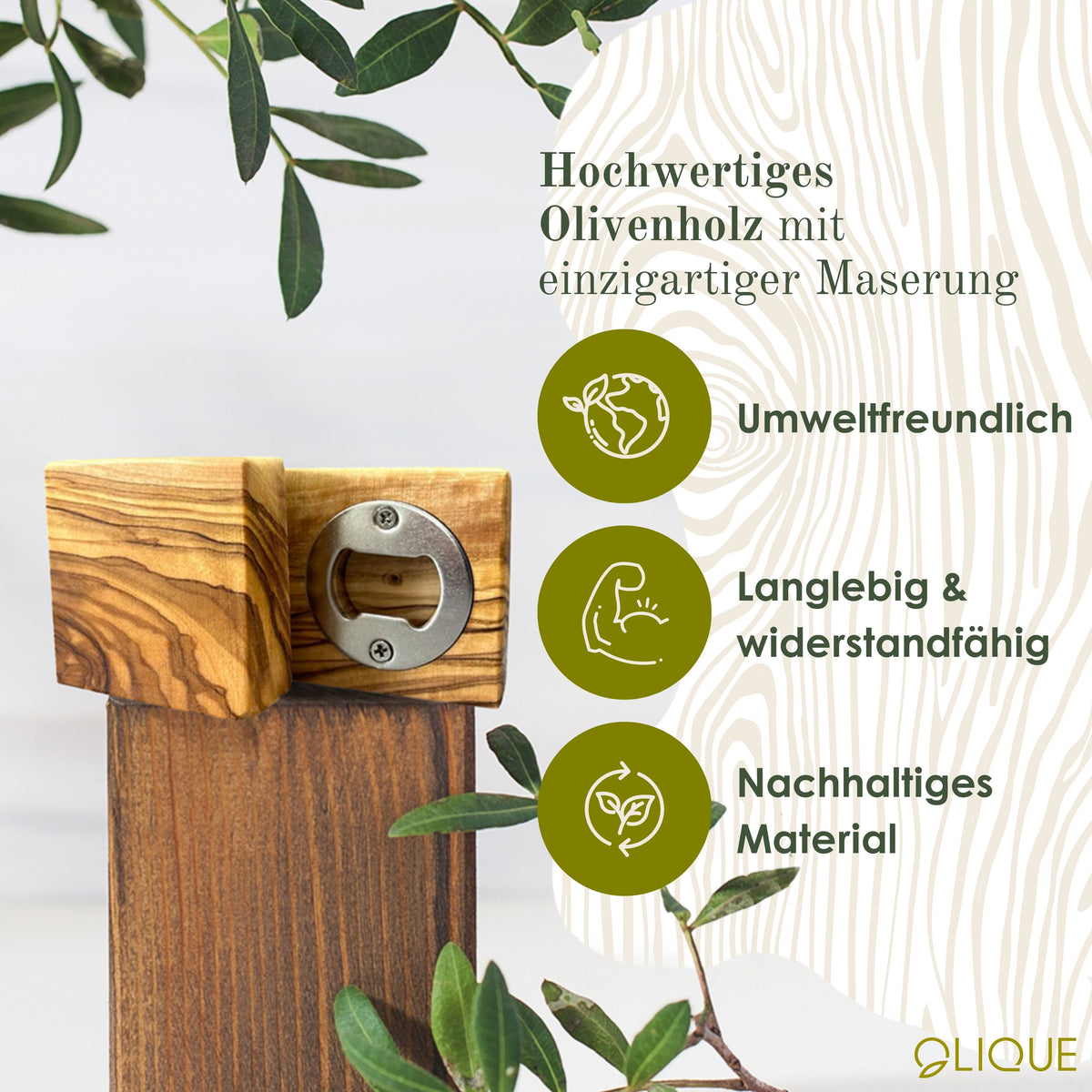 Flaschenöffner aus Olivenholz - Handgemachter Bieröffner (Flaschenflüsterer)