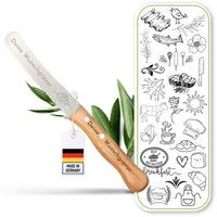 Brötchenmesser personalisiert, Olivenholz - Hochwertiges Solinger Buckelsmesser
