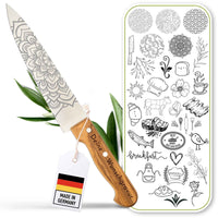 Küchenmesser personalisiert, Olivenholz - Hochwertiges Solinger Kochmesser