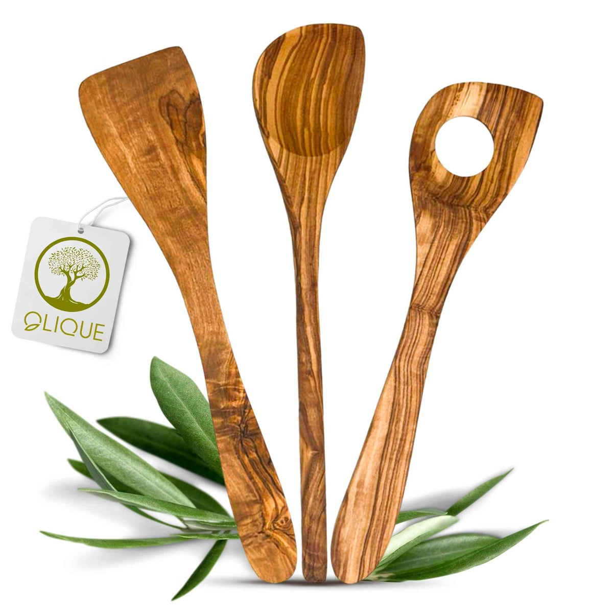 Kochlöffel Set aus Olivenholz – personalisierbar, nachhaltig & robust