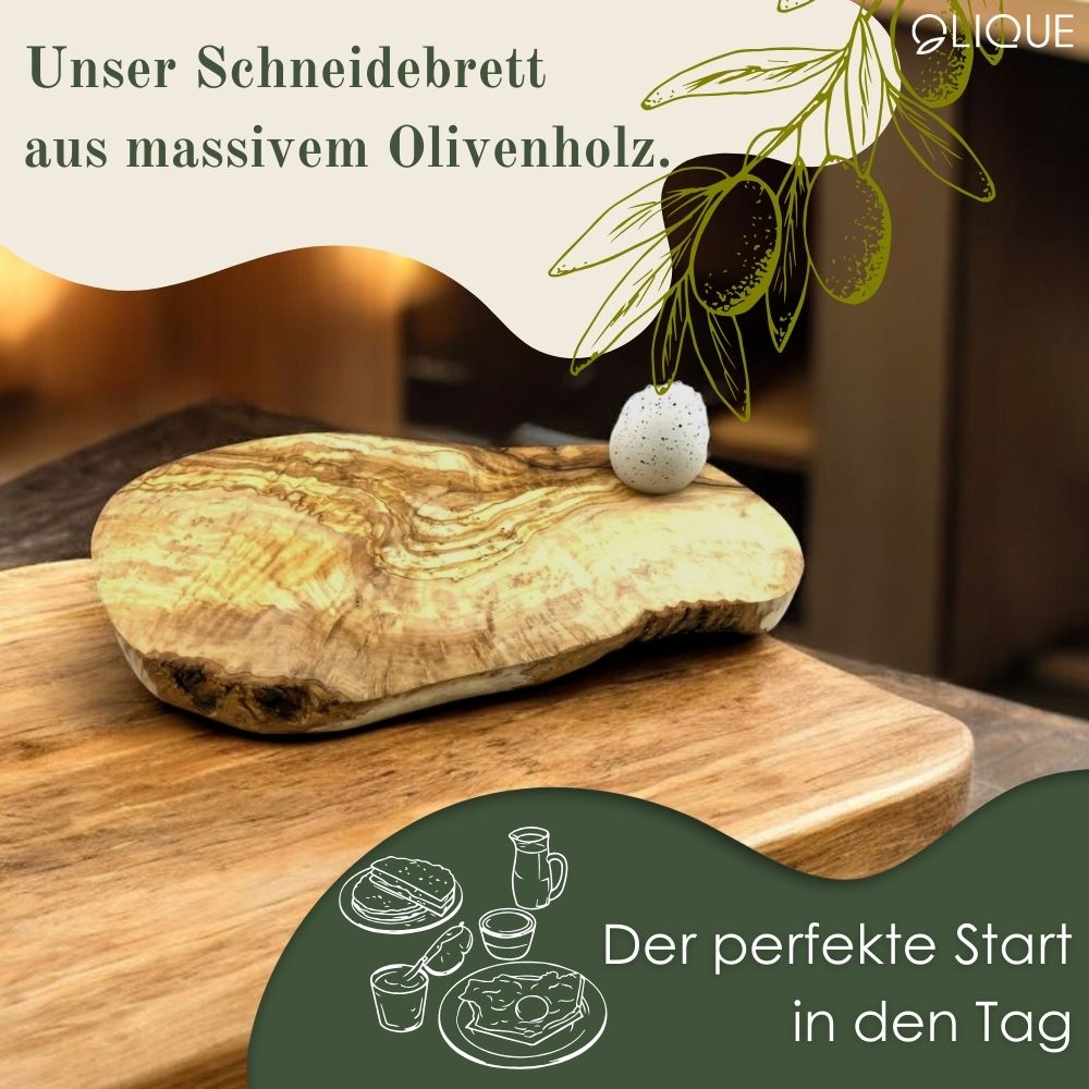 Frühstücksbrett rustikal aus Olivenholz