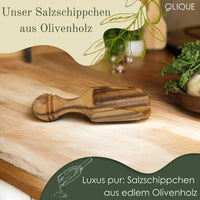 Salzschippchen aus Olivenholz – Handgefertigte Schaufel für Salz, Gewürze & Kräuter