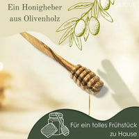 Honigheber 14 cm aus Olivenholz – Hochwertiger Honiglöffel für präzises Portionieren