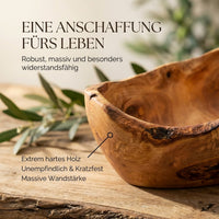 hochwertige Obstschale aus Olivenholz für Küche und Tisch
