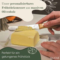 Brötchenmesser personalisiert, Olivenholz - Hochwertiges Solinger Buckelsmesser