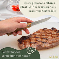 Steakmesser mit Olivenholzgriff – Personalisiert mit Gravur