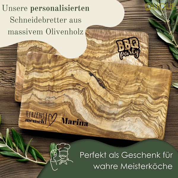 Rechteckiges Schneidebrett aus Olivenholz – Hochwertig, nachhaltig & personalisierbar