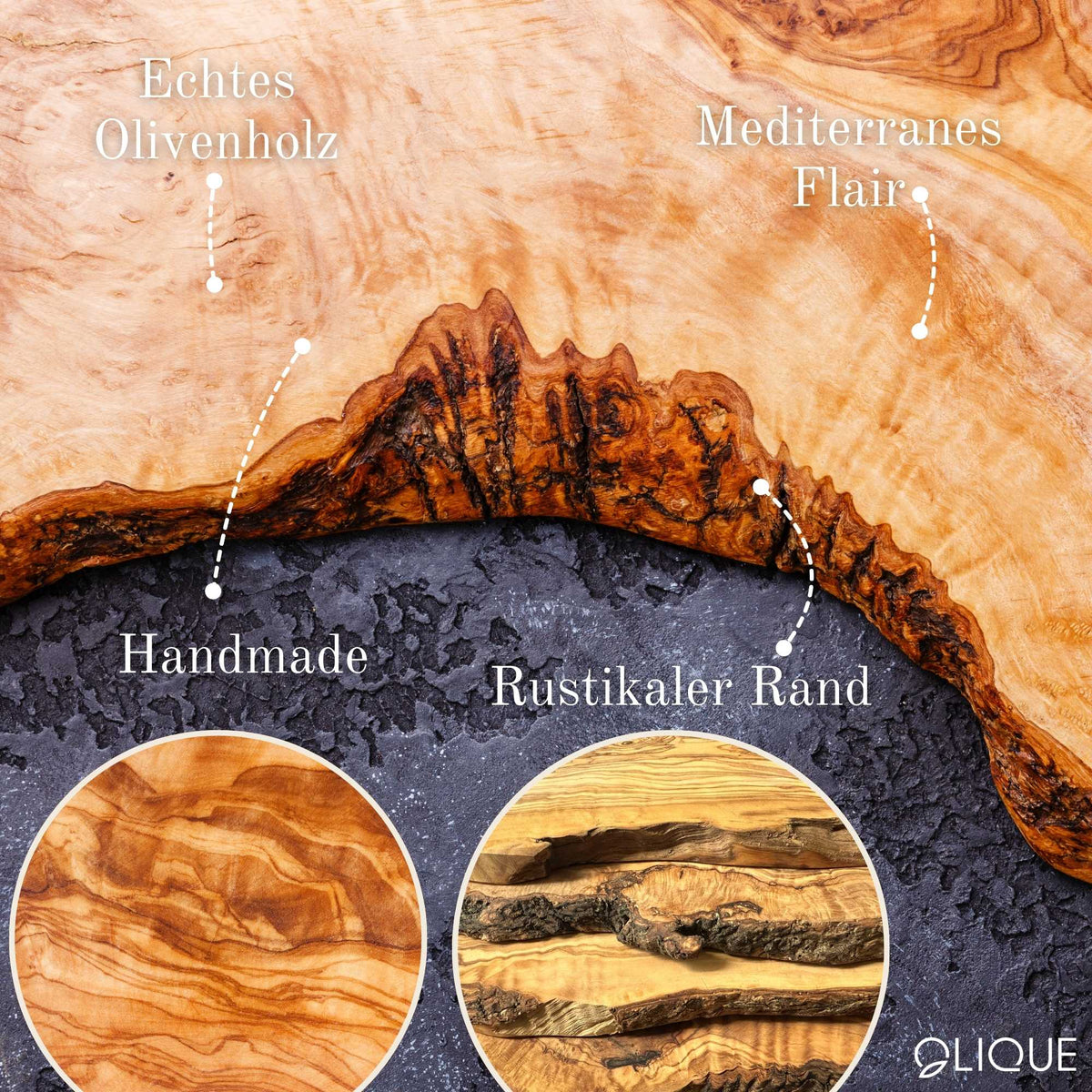 Personalisiertes Schneidebrett aus Olivenholz – Rustikales Geschenk mit individueller Gravur