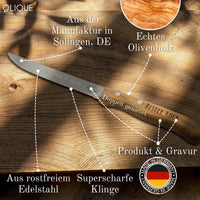 Steakmesser mit Olivenholzgriff – Personalisiert mit Gravur