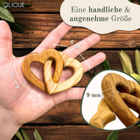 Verbundenes Herz aus Olivenholz – Symbol der Liebe und Verbundenheit
