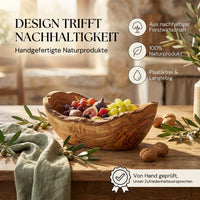 Servierschale aus Olivenholz für Obst Brot und Snacks