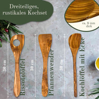 Kochlöffel Set aus Olivenholz – personalisierbar, nachhaltig & robust
