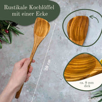 Personalisierter Kochlöffel aus Olivenholz mit Gravur & Ecke – Nachhaltig & Handgemacht