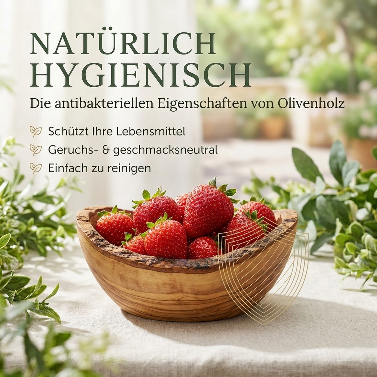 natürliche Obstschale aus Olivenholz handgemacht Küche