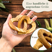 Verbundenes Herz aus Olivenholz – Symbol der Liebe und Verbundenheit