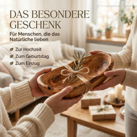 stilvolle Holzschale aus Olivenholz für Tischdekoration