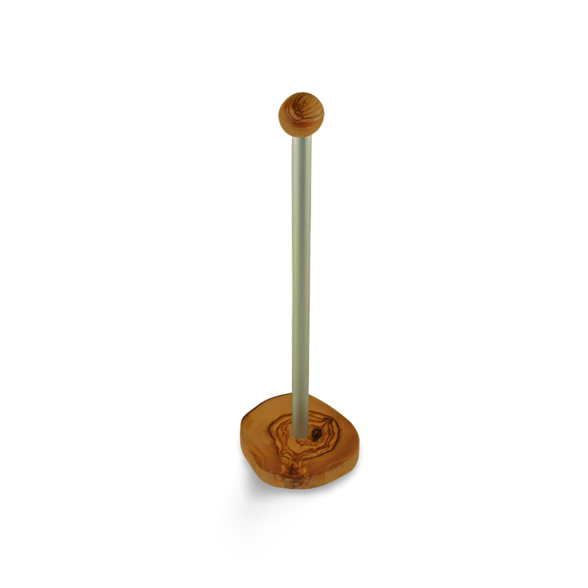 Küchenpapierhalter aus Olivenholz & Aluminium
