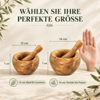 Mörser aus Olivenholz mit Stößel