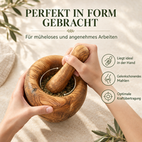 Mörser aus Olivenholz mit Stößel