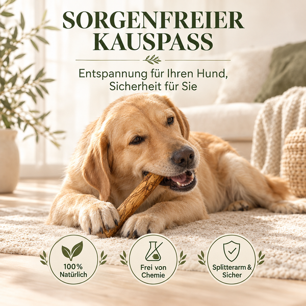 Kauknochen aus Olivenholz für Hunde