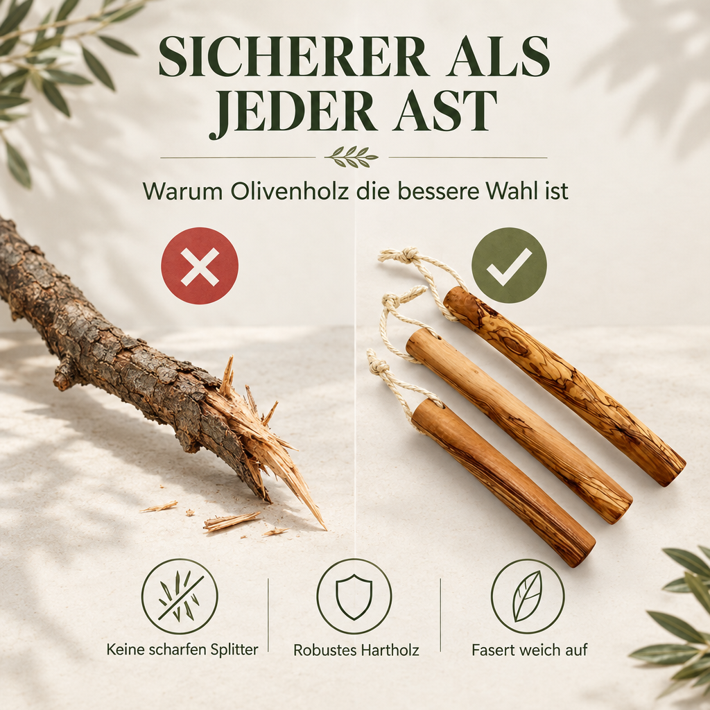Kauknochen aus Olivenholz für Hunde