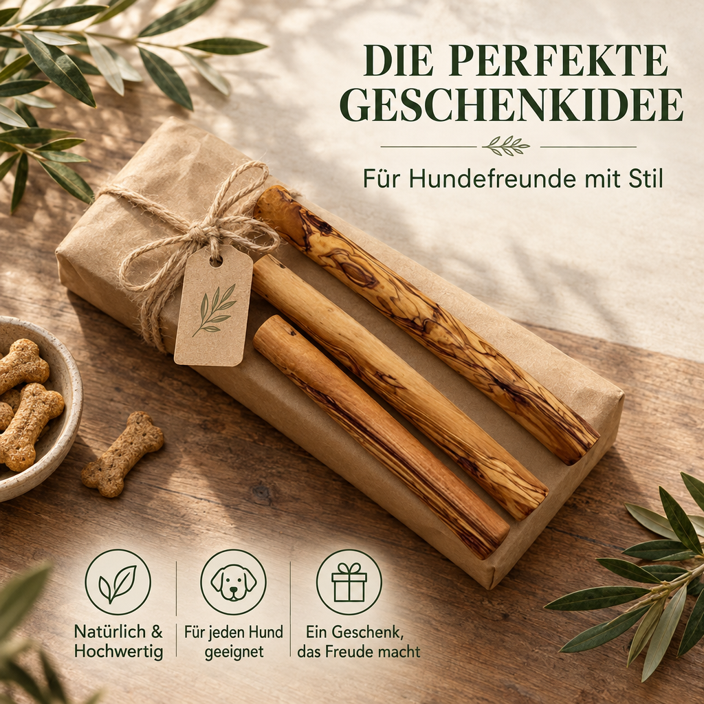Kauknochen aus Olivenholz für Hunde