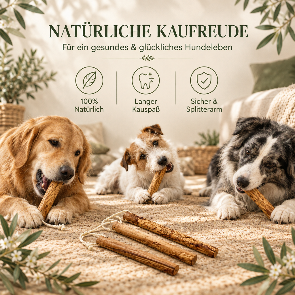 Kauknochen aus Olivenholz für Hunde