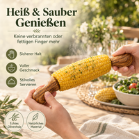 Maiskolbenhalter 2er-Set aus Olivenholz