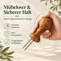 Maiskolbenhalter 2er-Set aus Olivenholz