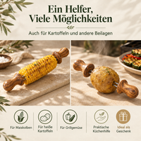 Maiskolbenhalter 2er-Set aus Olivenholz