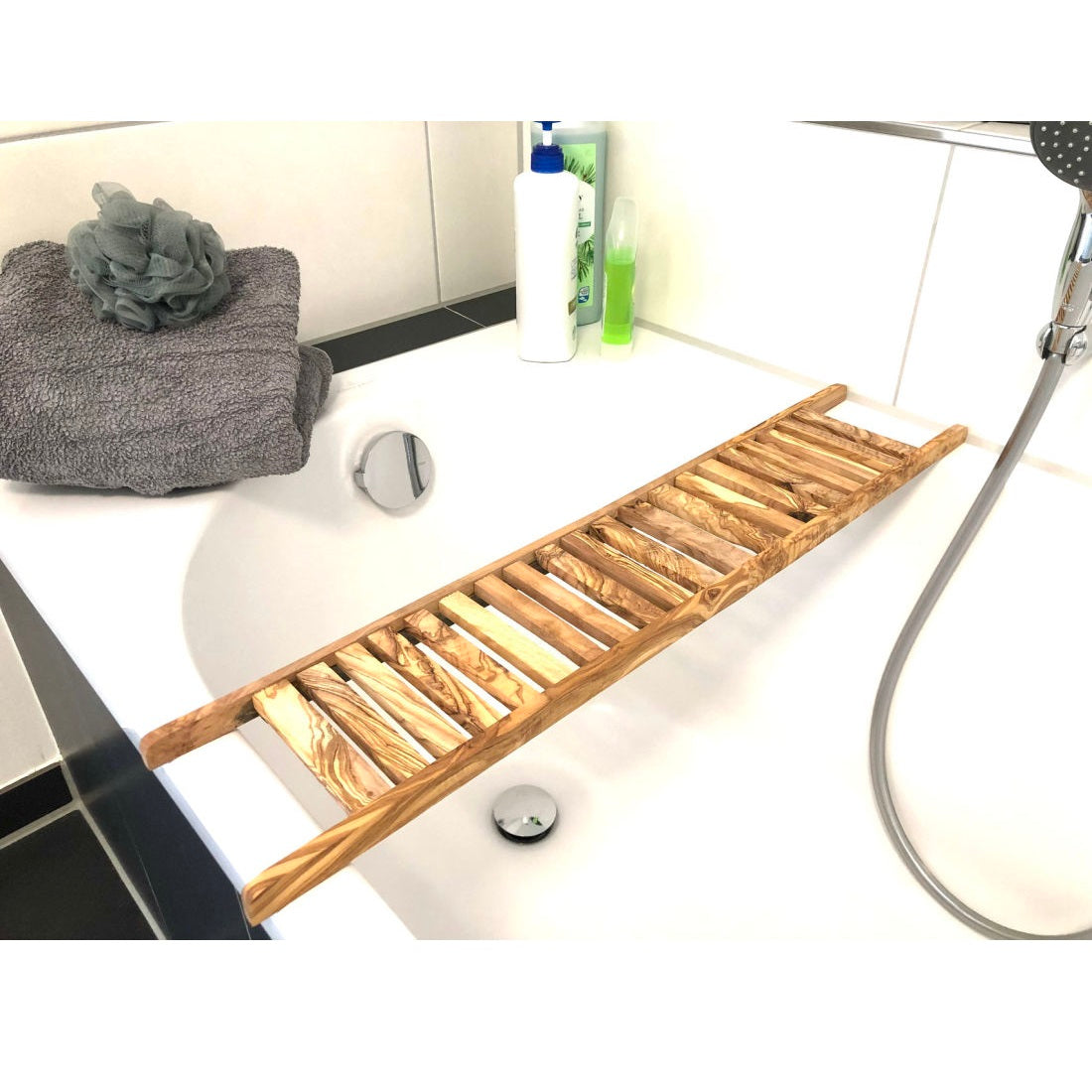 Badewannenablage Aus Olivenholz 75 Cm