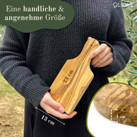 Kräuterbrett mit Griff personalisiert, Olivenholz - Rustikales Olivenholzbrett mit Gravur als Hochzeitsgeschenk