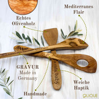 Kochlöffel Set aus Olivenholz – personalisierbar, nachhaltig & robust