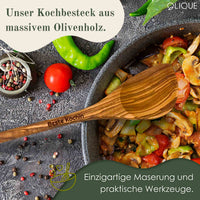 Personalisierter Kochlöffel aus Olivenholz mit Gravur & Ecke – Nachhaltig & Handgemacht