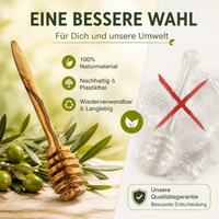 Personalisierbarer Honigheber 14 cm aus Olivenholz – Hochwertiger Honiglöffel für präzises Portionieren