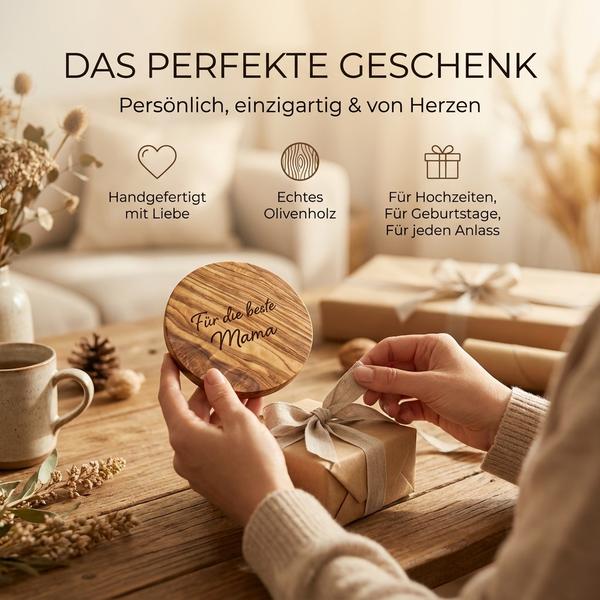 holzuntersetzer mit gravur