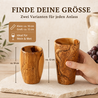 Trinkbecher aus Olivenholz personalisiert – Holzbecher mit Gravur als Geschenk