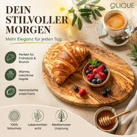 Ovales Holzbrett – Frühstücksbrett aus Olivenholz