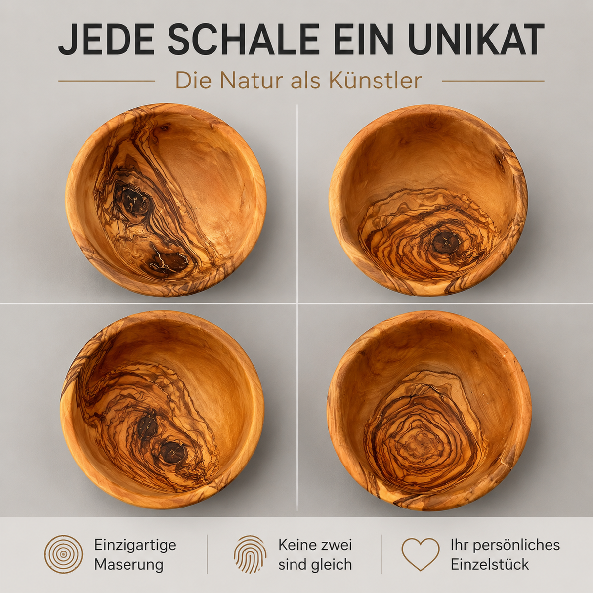 Runde Tapas Schale aus Olivenholz