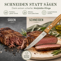 Steakmesser mit Olivenholzgriff – Personalisiert mit Gravur