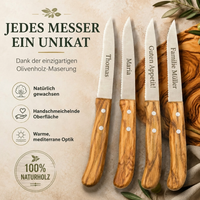 Steakmesser mit Olivenholzgriff – Personalisiert mit Gravur