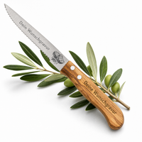 Steakmesser mit Olivenholzgriff – Personalisiert mit Gravur