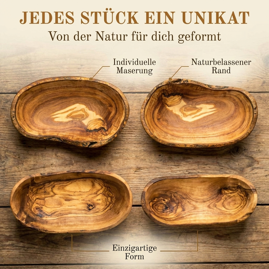 Rustikale Schale aus Olivenholz – Einzigartiges Design & Nachhaltig