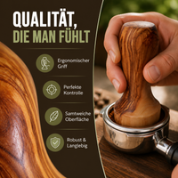 Personalisierbarer Kaffeestampfer aus Olivenholz – Tamper Ø 45 mm