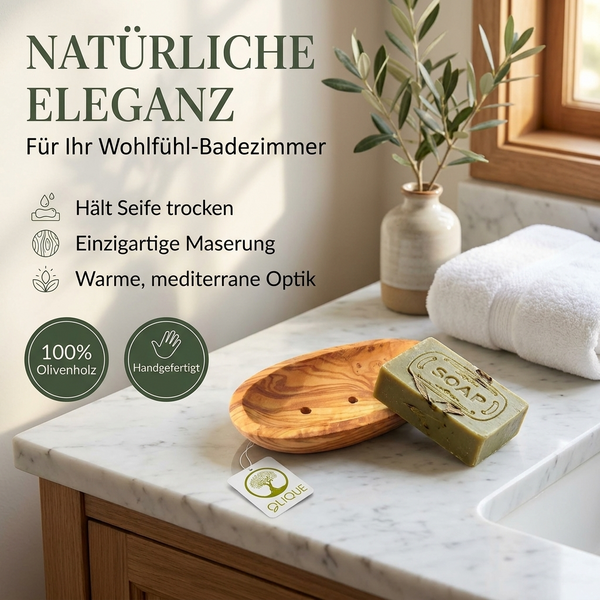 Seifenschale aus Olivenholz – Natürliche Eleganz für Ihr Badezimmer