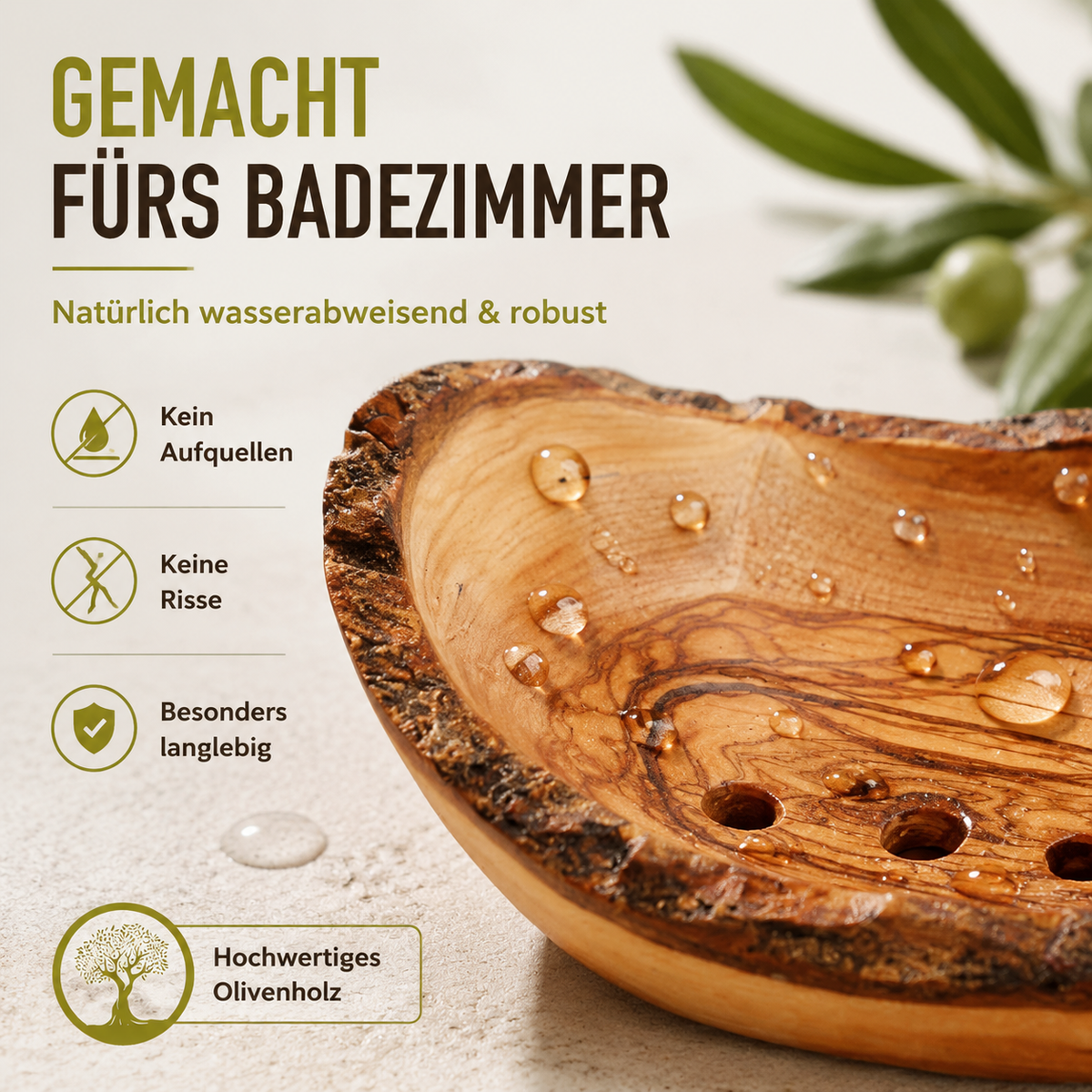 Rustikale Seifenschale aus Olivenholz – Handgemacht & Natürlich