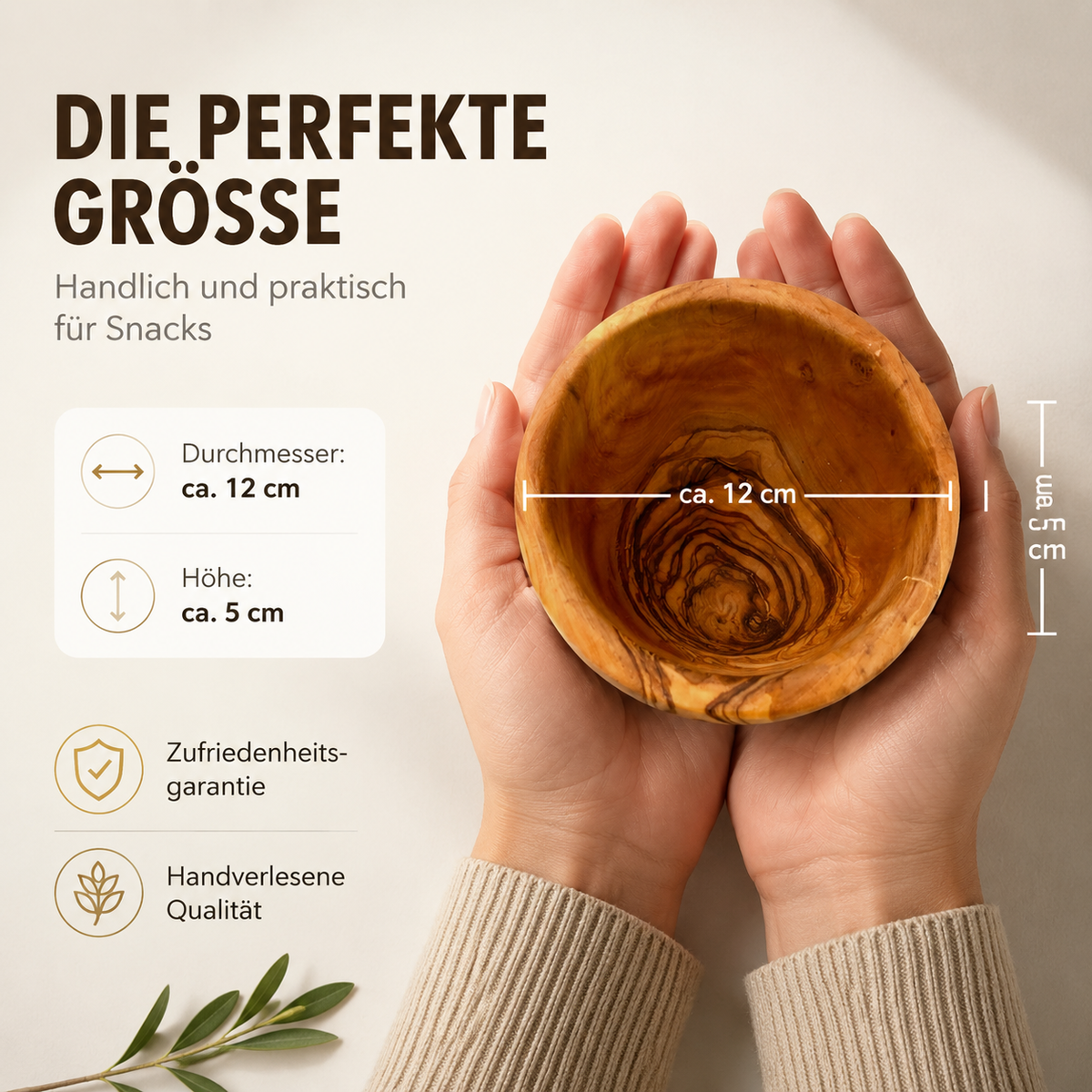 Runde Tapas Schale aus Olivenholz