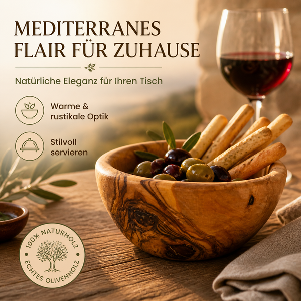 Runde Tapas Schale aus Olivenholz