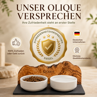 Personalisierte Futterstation für Katzen & Hunde DUO mit zwei Porzellanschalen
