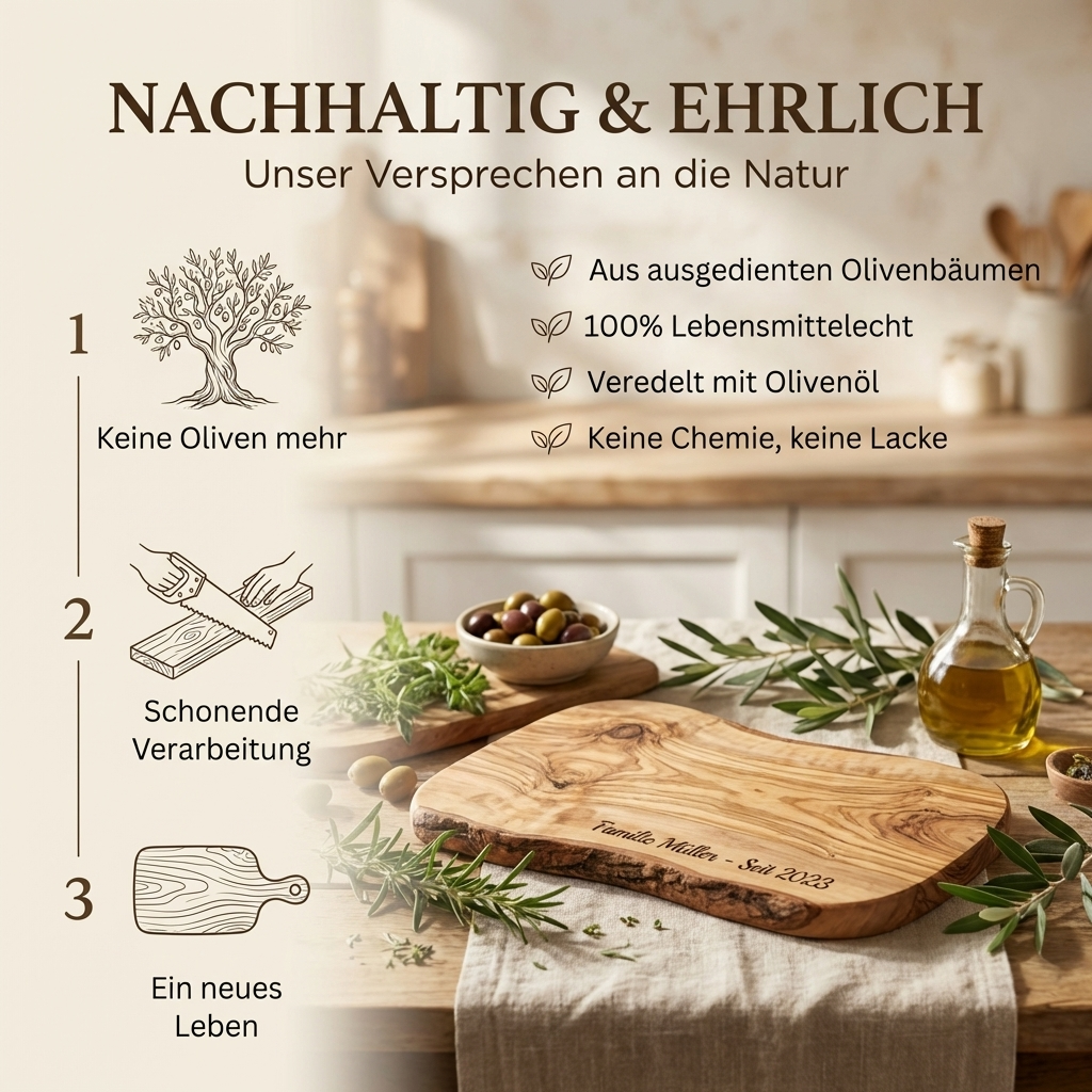 hochwertiges Holz Schneidebrett aus Olivenholz für Küche